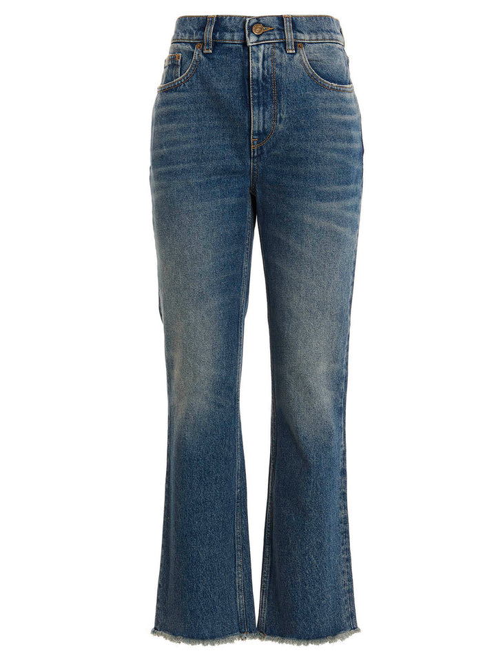 Golden Goose Used-Effect Hem Detail Jeans - Blue | b56cc999bf76973610f6591450863a107e131cf2