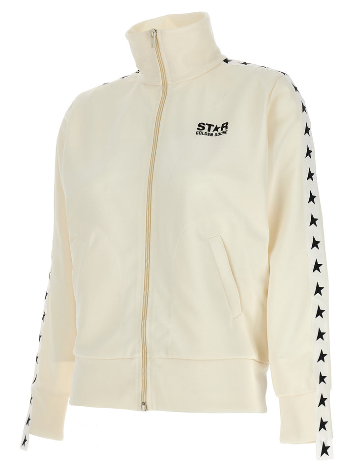 Golden Goose Zipped Track Sweatshirt - White/Black | e2fed4af3074207d401e2897bed27b7d64536f42