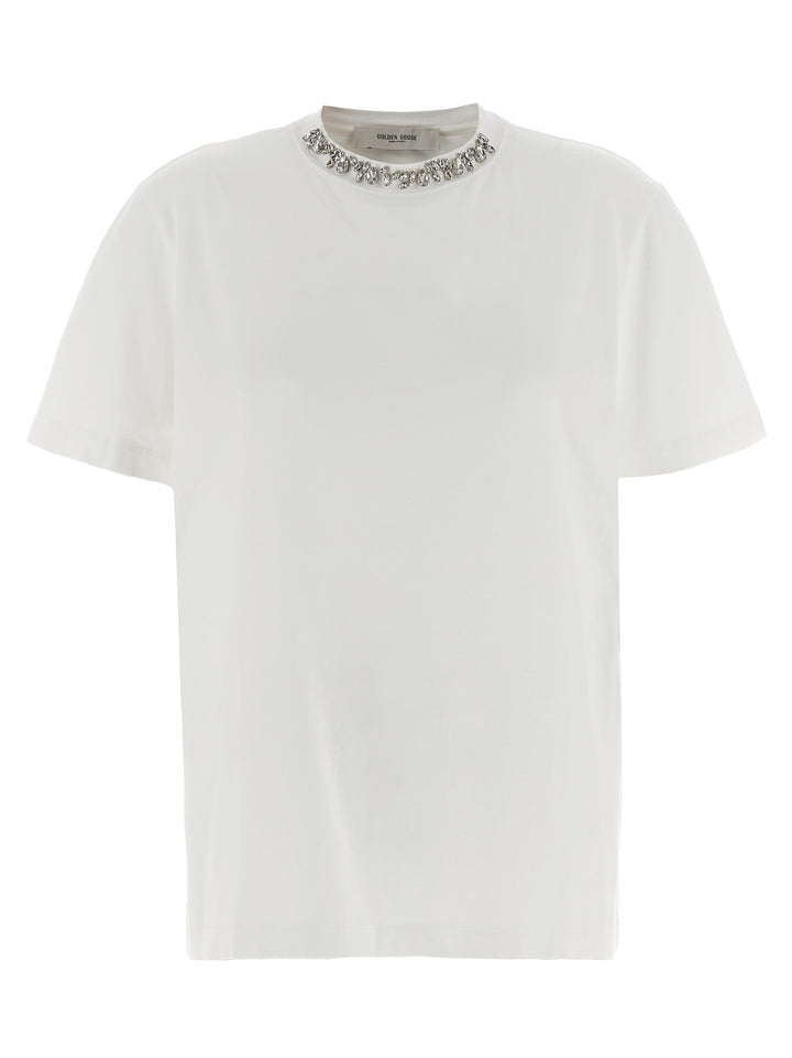 Golden Goose Crystal Crew Neck T-shirt - White | e23a6de709b22a73451bc772a0594825337ad2b0