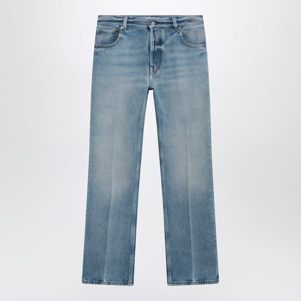 Light Blue Washed Denim Trousers