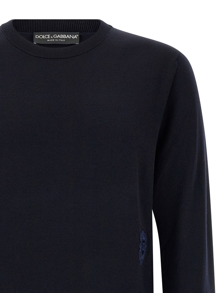 Dolce & Gabbana Heraldic Coat Of Arms Sweater Sweaters and Cardigans - Blue | 0b6bcd40536879e1186bf866ba11aa2e9d7fdc04