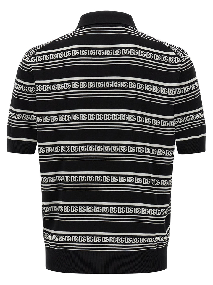 Dolce & Gabbana Knitted  Shirt Polo - White/Black | c4f8356a19500c7e47f239d4fb61858646c893bc