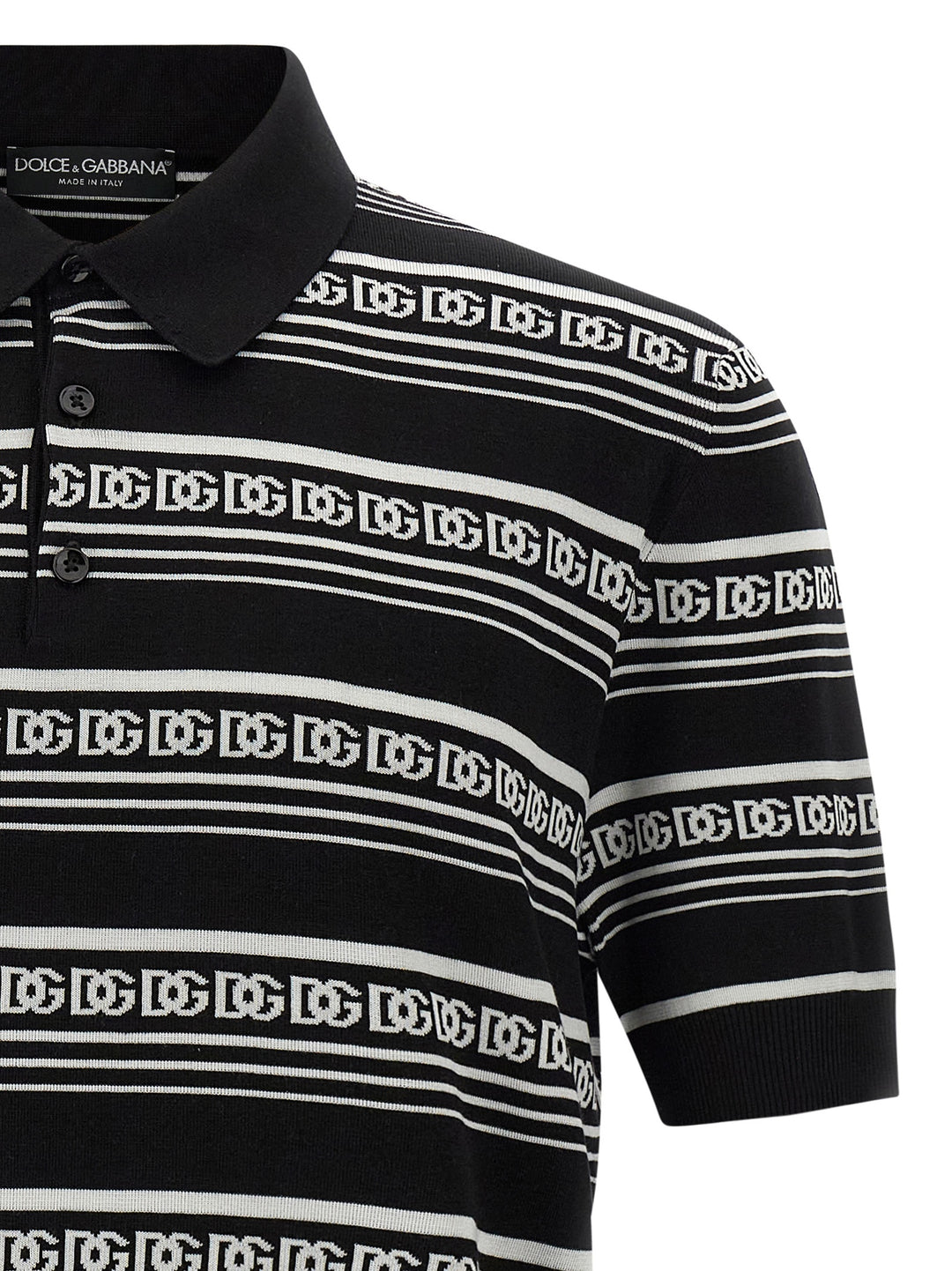Dolce & Gabbana Knitted  Shirt Polo - White/Black | 327c28d5cda4632c5548834bdf2bbdf4538a285d