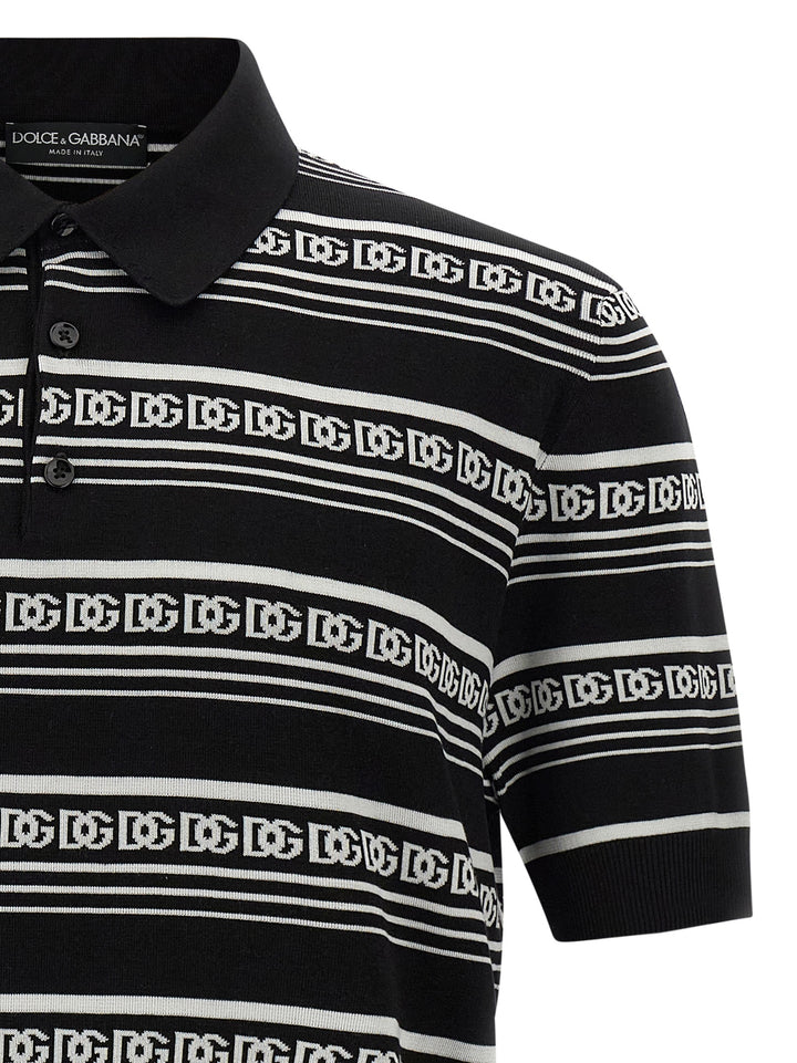 Dolce & Gabbana Knitted  Shirt Polo - White/Black | 327c28d5cda4632c5548834bdf2bbdf4538a285d