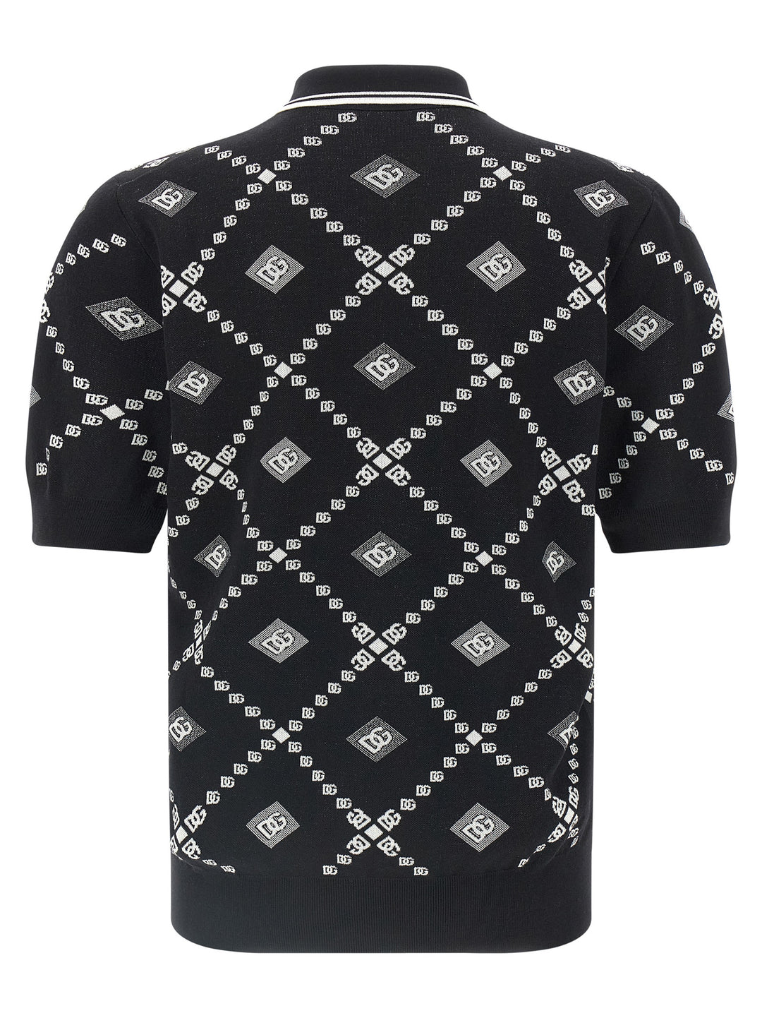 Dolce & Gabbana Knitted  Shirt Polo - White/Black | 55a7b804e2eb1d9b34017b6c020ba7ff95a4be62