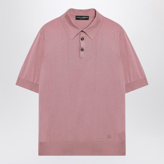 Pink Silk Polo Shirt