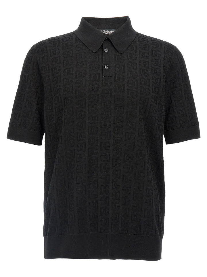 Jacquard Logo  Shirt Polo Black