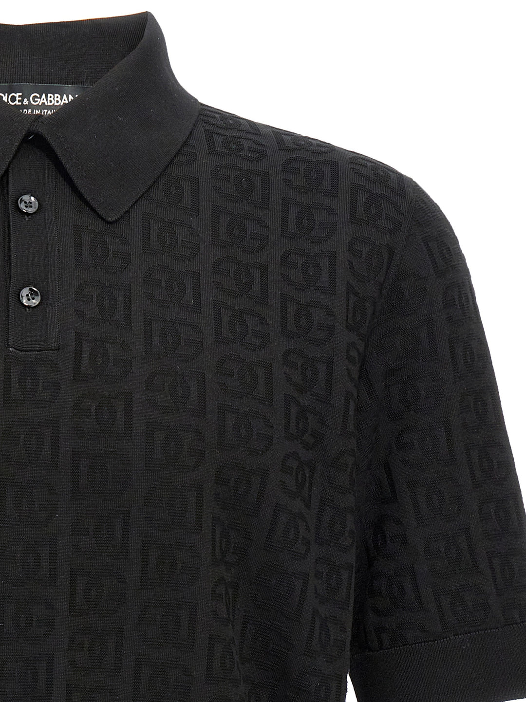 Jacquard Logo  Shirt Polo Black