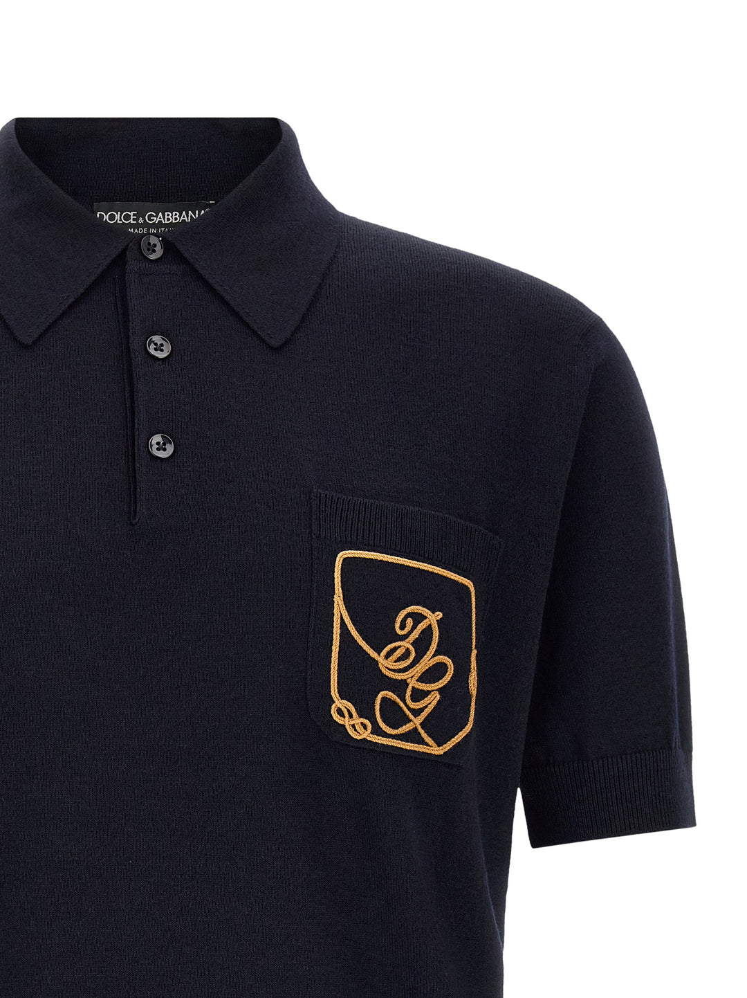 Dolce & Gabbana Logo Embroidery  Shirt Polo - Blue | 80f32faed7583d365491d8cfcc58db95c60d5219