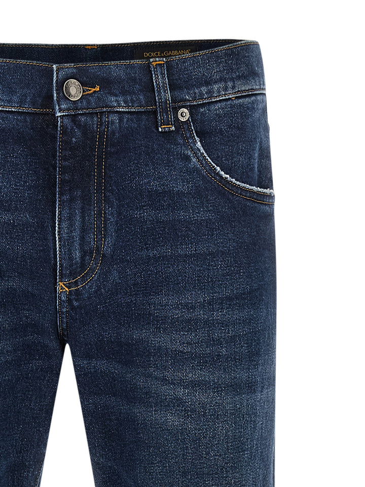 Dolce & Gabbana Logo Plaque Jeans - Blue | 6b1cbb6674ae731defd3f66a898a4708e4e33c7d