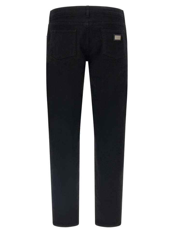 Dolce & Gabbana Logo Plaque Jeans - Black | 8bd6d4b0862af4e0b85e1810d801abfba1302148