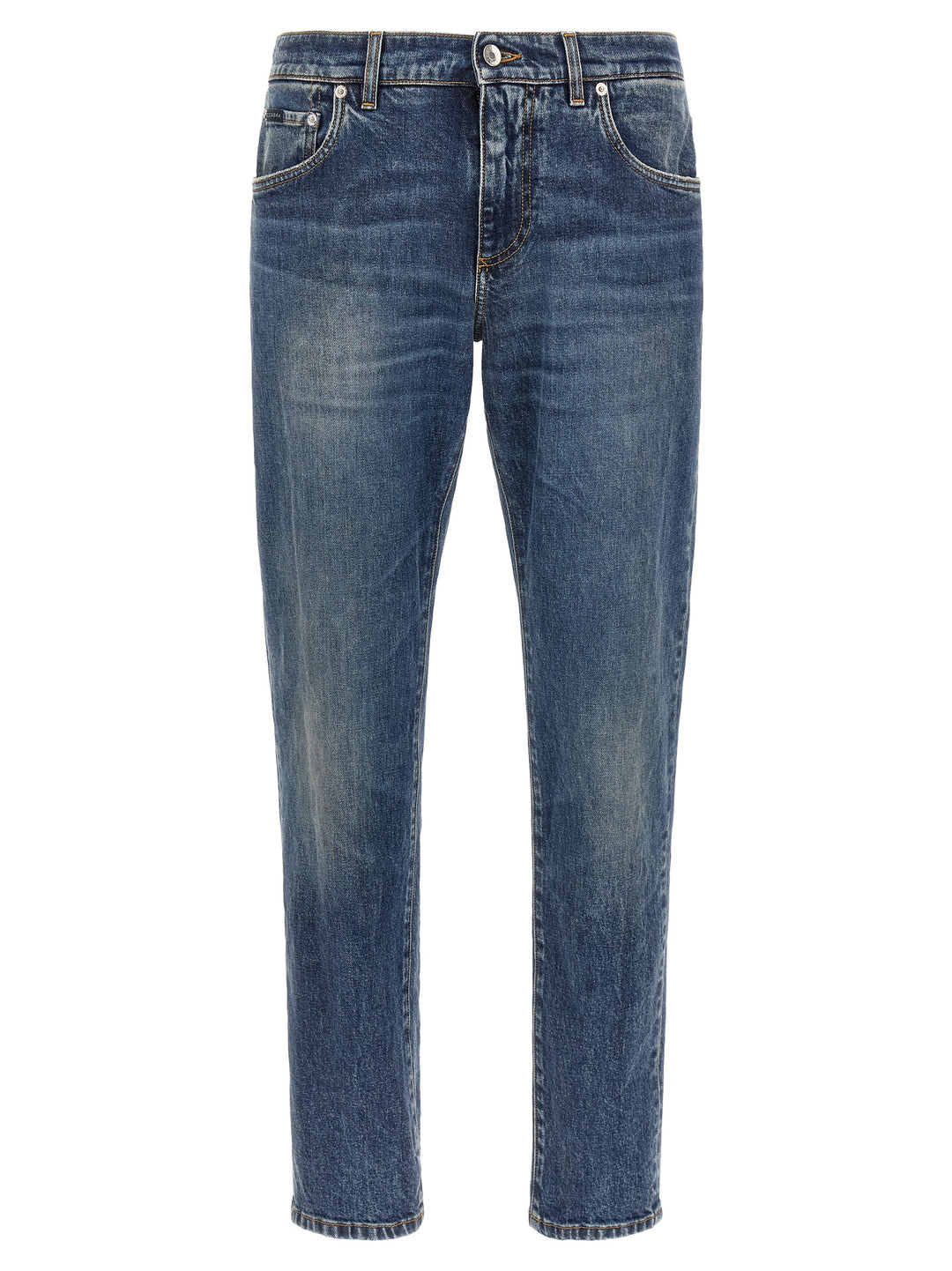 Dolce & Gabbana Logo Plaque Jeans - Blue | d5b7596d6f82208cd7f91328f12d81a492c3fd20