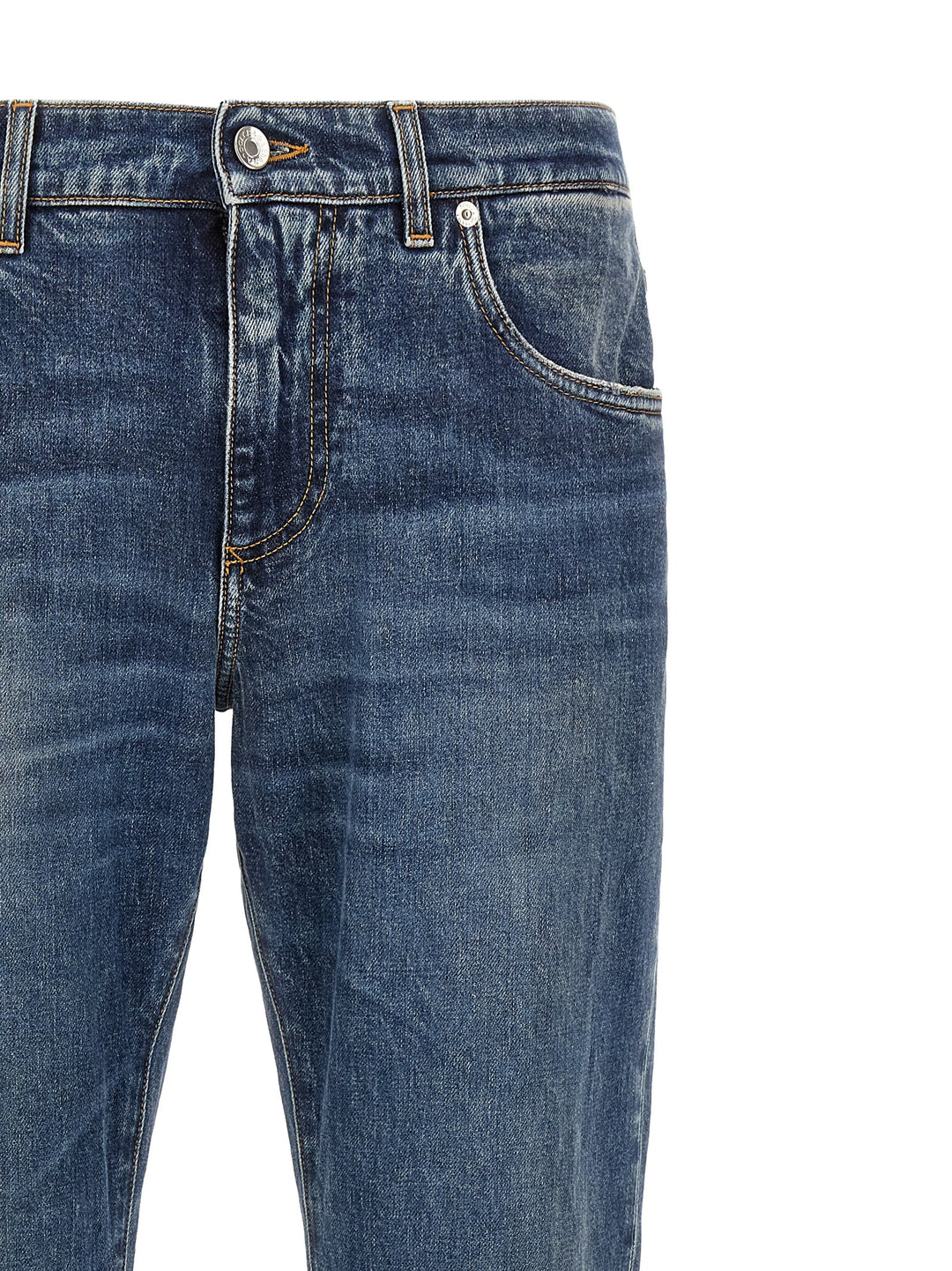 Dolce & Gabbana Logo Plaque Jeans - Blue | 1b42ed08ec60e3a42573b5c215cf7aa43df9c41d