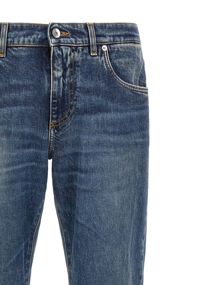 Dolce & Gabbana Logo Plaque Jeans - Blue | 1b42ed08ec60e3a42573b5c215cf7aa43df9c41d