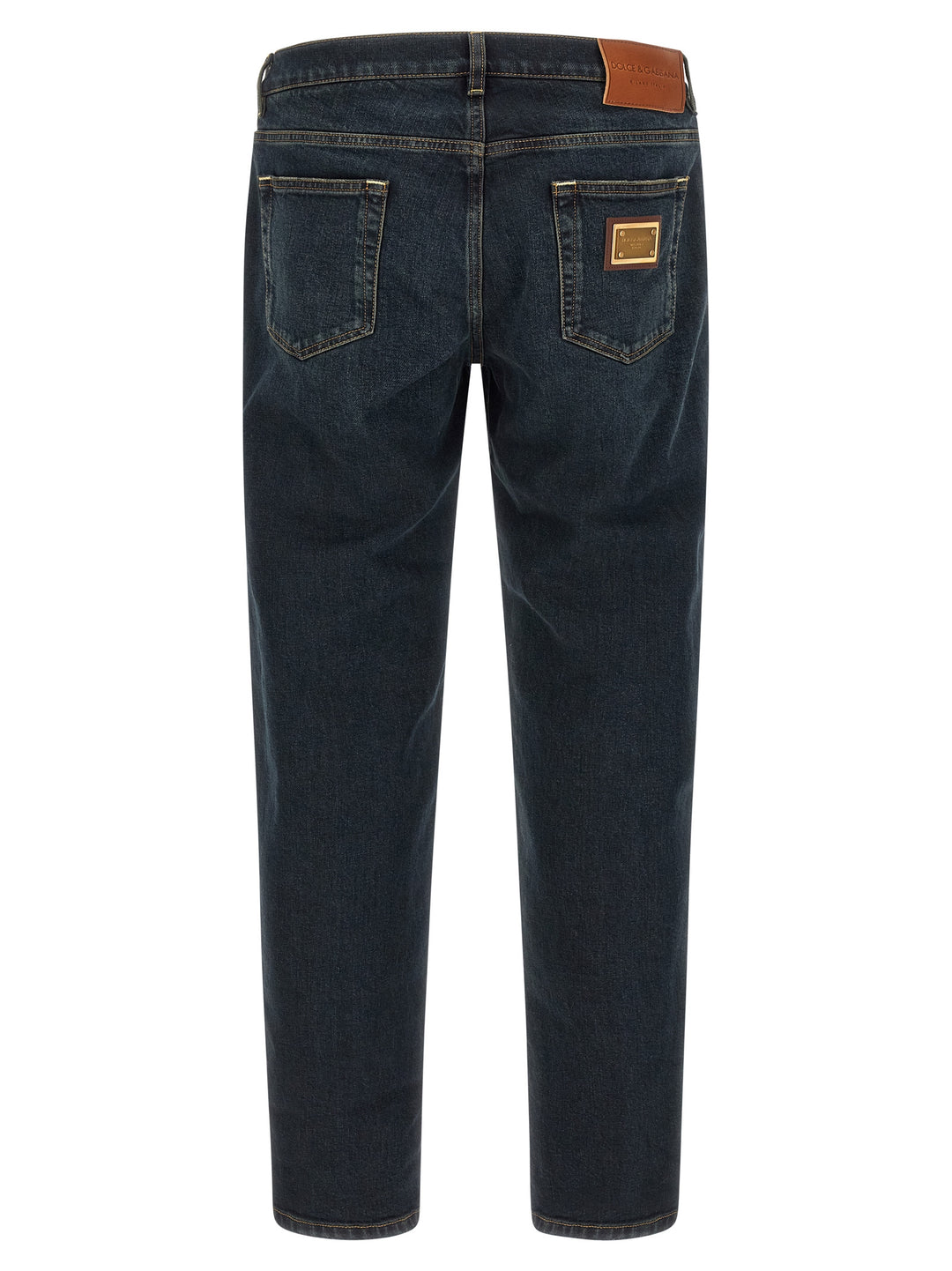 Dolce & Gabbana Logo Plaque Jeans - Blue | 56081bb3a45e8fbd35897f9db7a5b44996b97456