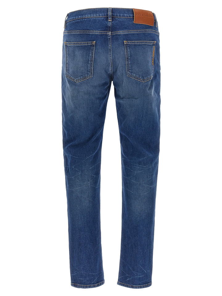Dolce & Gabbana Logo Embroidery Jeans - Blue | eece5a784b1645b08c7931b7af662493c34cc0ab