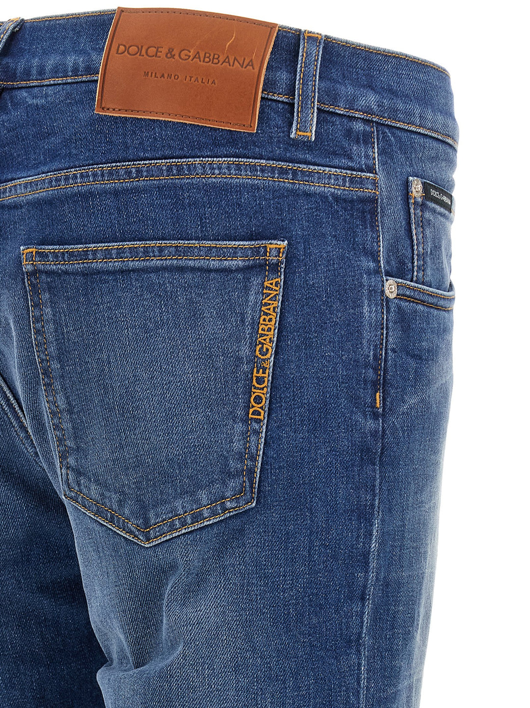 Dolce & Gabbana Logo Embroidery Jeans - Blue | a38efc7f7adfdda67bd544a19f9f219054360233