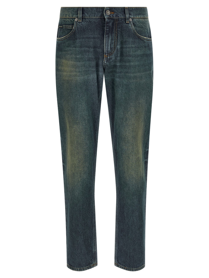 Dolce & Gabbana Logo Tag Jeans - Blue | b0bfa7c45ccfac0500c23a5c1b3de3d996acb6e6