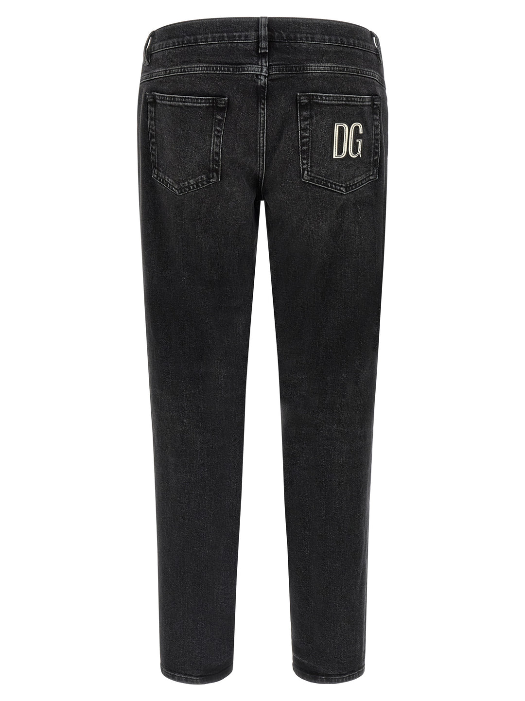 Dolce & Gabbana Patch Dg Jeans - Black | fa483ee13e1eda8f0d82735efad47daac73c487f