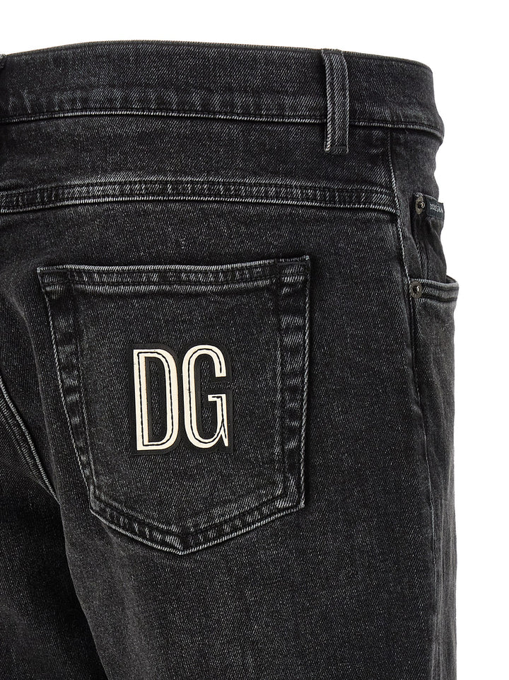 Dolce & Gabbana Patch Dg Jeans - Black | bdca5f2d017459772ad0910e467b58822536e9cb
