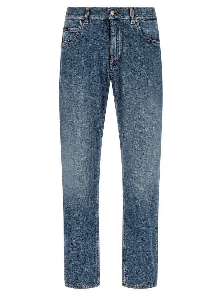 Dolce & Gabbana Heraldic Embroidery Jeans - Blue | 6ff2345ceb97cfc028553615cc722ee79236f236