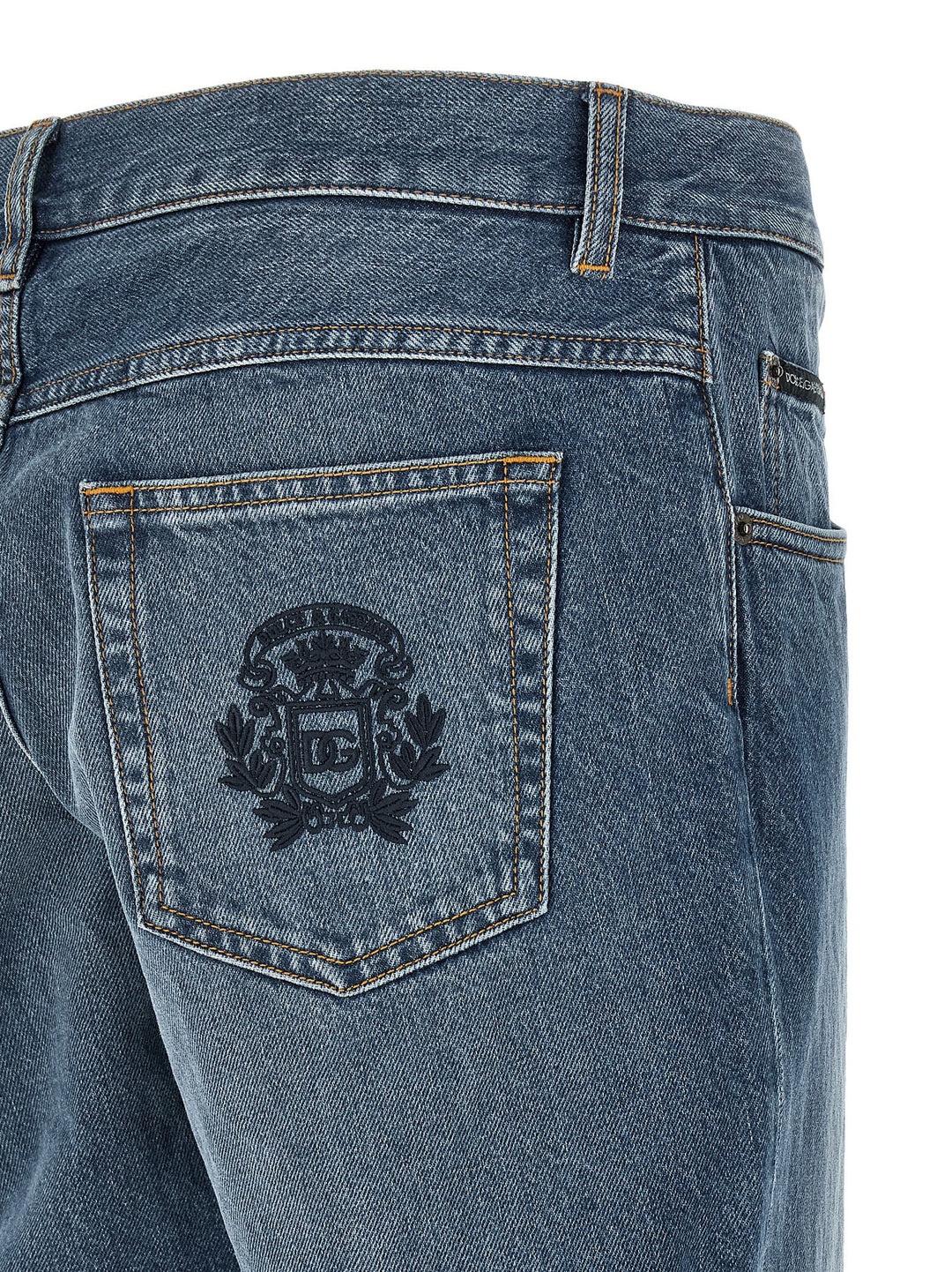Dolce & Gabbana Heraldic Embroidery Jeans - Blue | 726ca15ae5ca7ee019c8441ae2749b1c4b153774