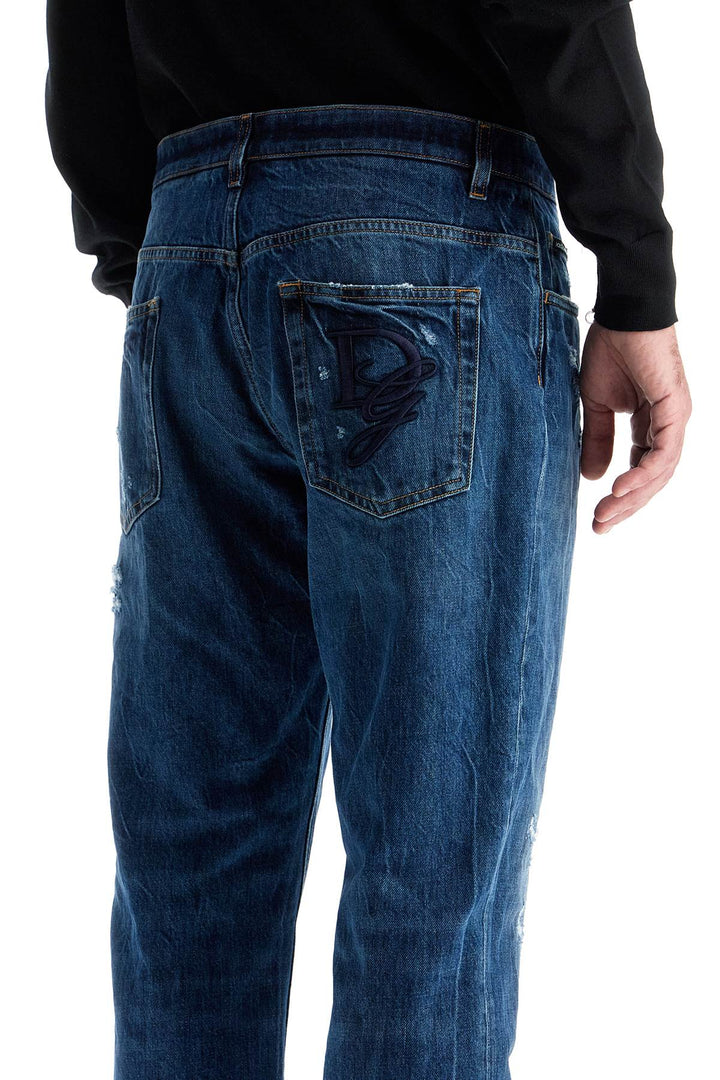 Jeans Loose In Denim Distressed