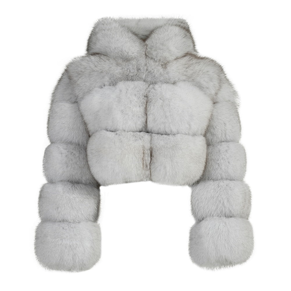 Giusy Natural White Fox Fur Jacket