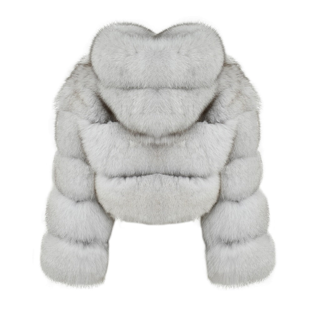 Giusy Natural White Fox Fur Jacket