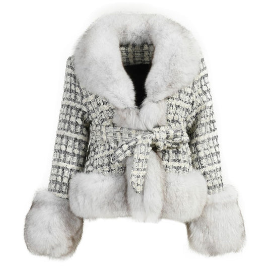 Giacca Jollè Bicolore con Pelliccia di Volpe