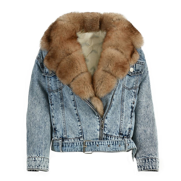 Mango Jacket in Jeans with Fur