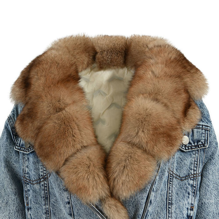 Mango Jacket in Jeans with Fur