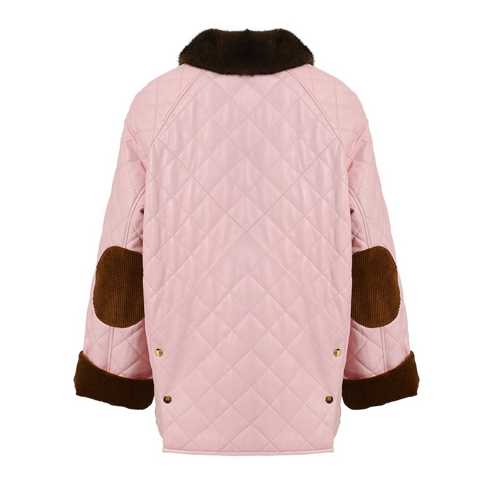 Molly Pink Leather and Mink Jacket