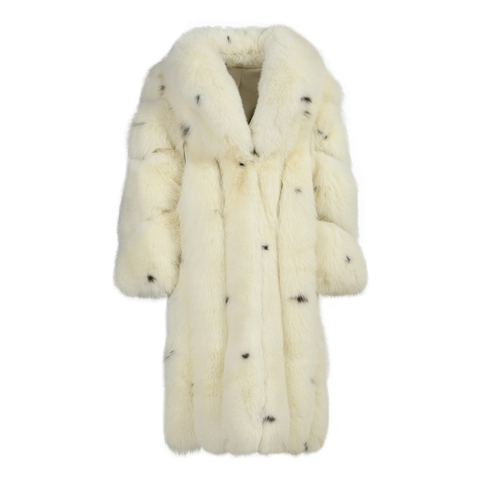 Long Mou Jacket in White Fox Fur