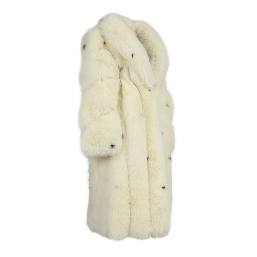 Long Mou Jacket in White Fox Fur