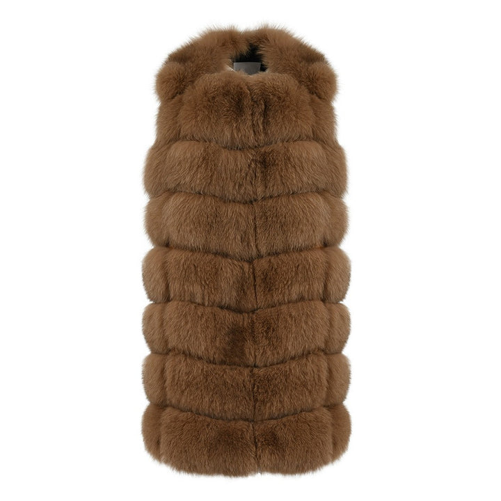 Loki Brown Vest in Fox Fur