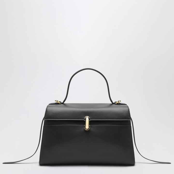 Savette Black Soft Symmetry Handbag In Leather