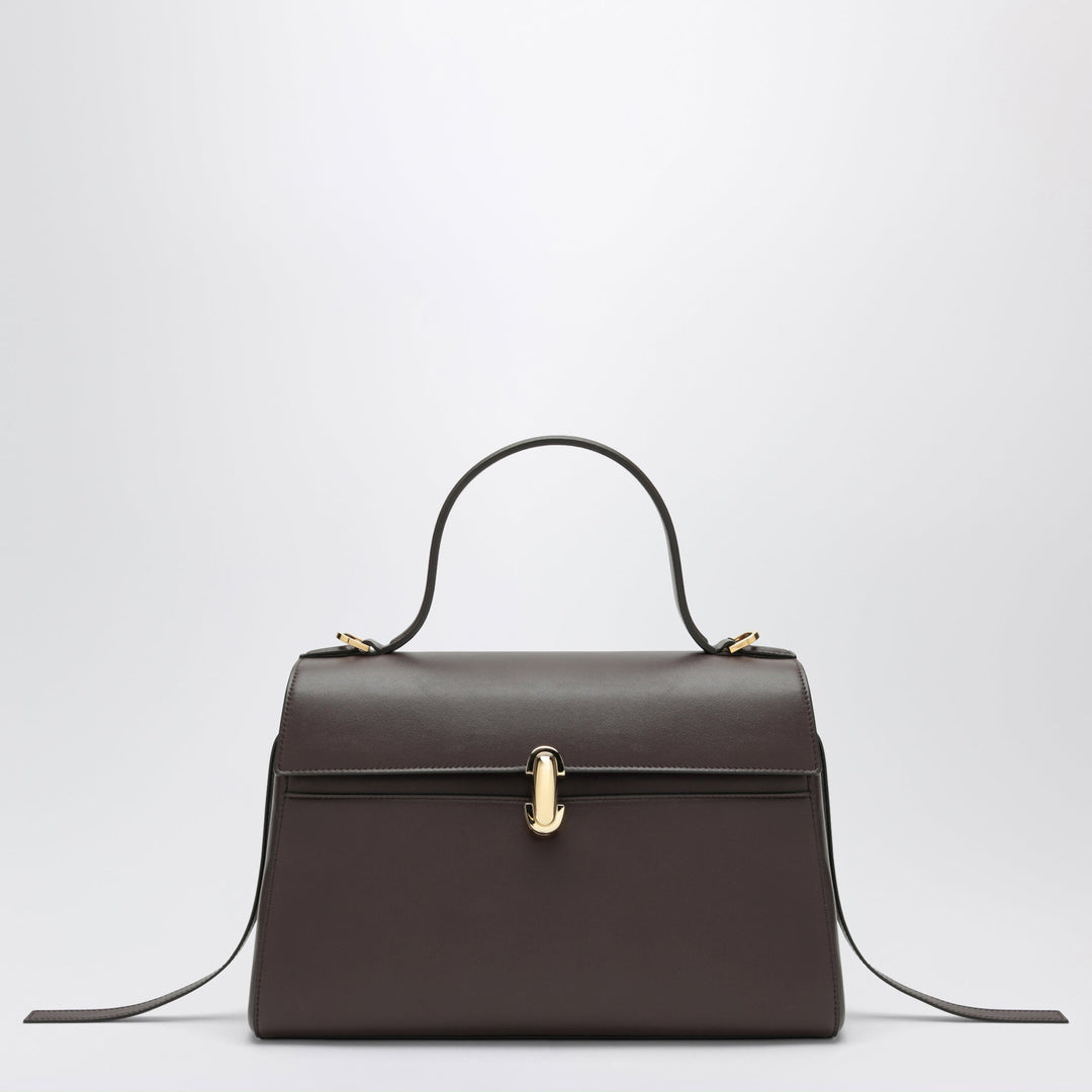 Savette Brown Soft Symmetry Handbag In Leather