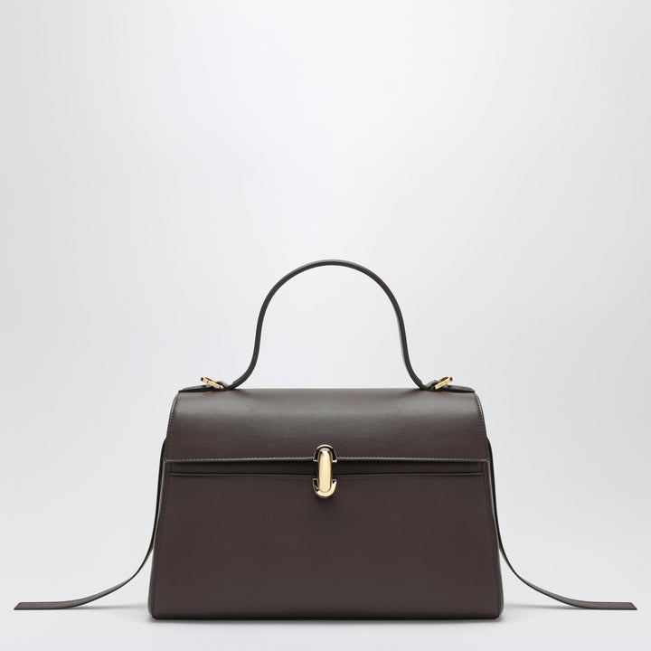 Savette Brown Soft Symmetry Handbag In Leather