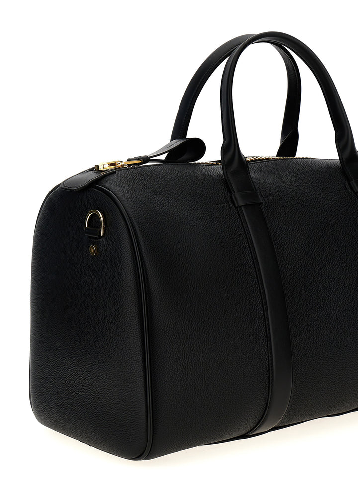 Leather Travel Bag Lifestyle Black