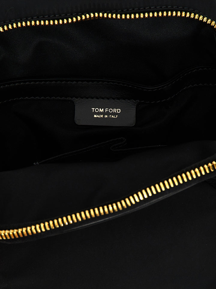 Logo Nylon Shoulder Strap Crossbody Bags Black