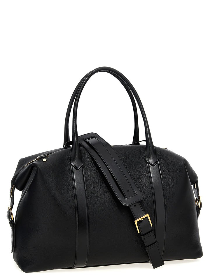 Leather Travel Bag Lifestyle Black