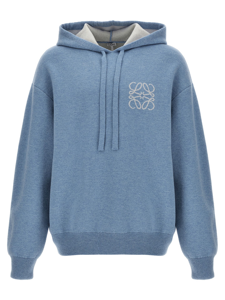 Logo Hooded Sweater Sweater, Cardigans Light Blue