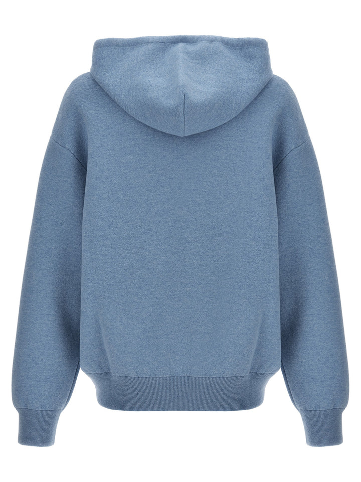 Logo Hooded Sweater Sweater, Cardigans Light Blue