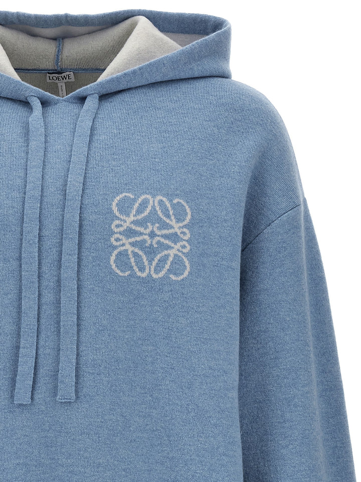 Logo Hooded Sweater Sweater, Cardigans Light Blue