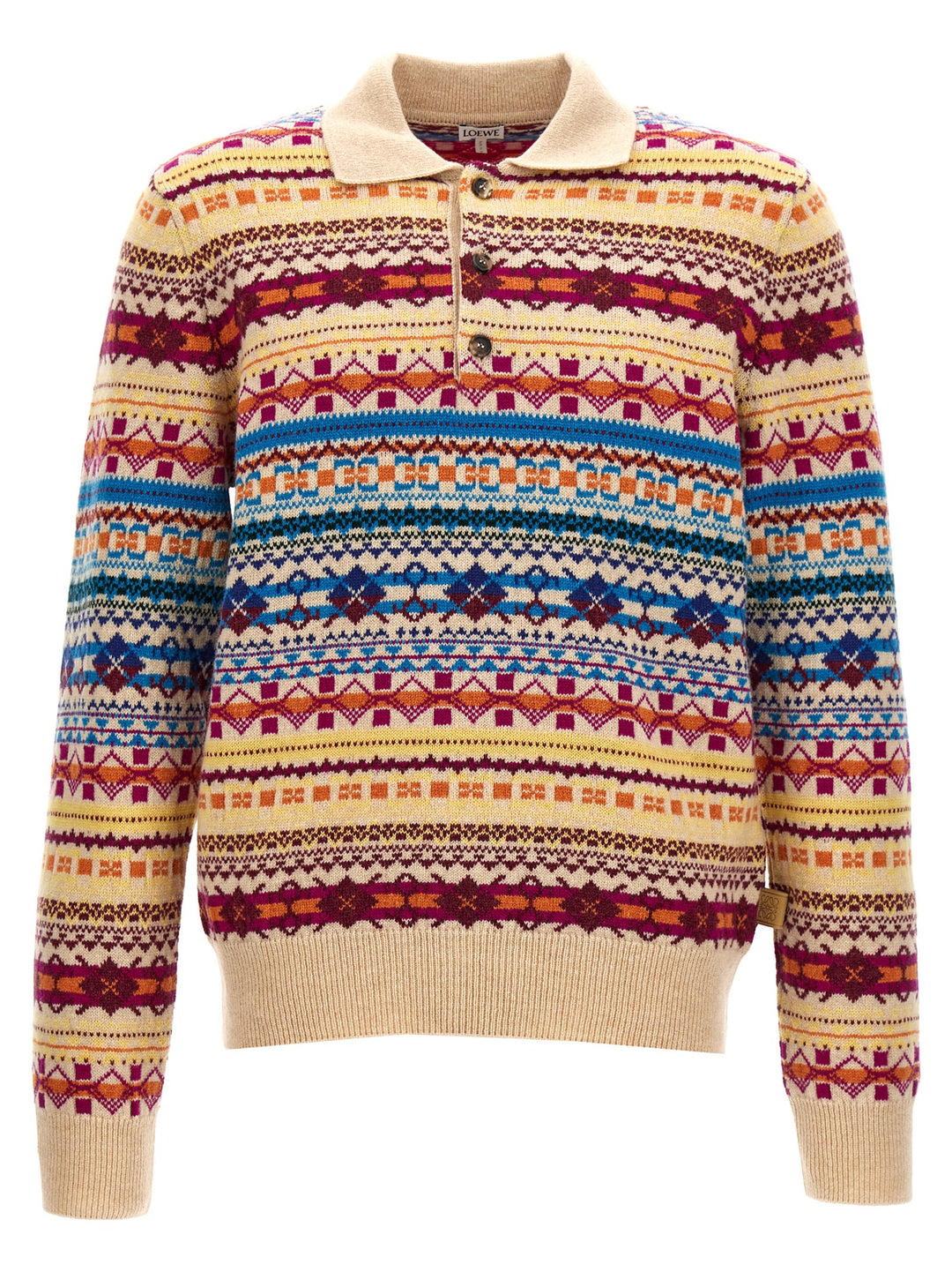 Jacquard Polo Sweater Sweater, Cardigans Multicolor