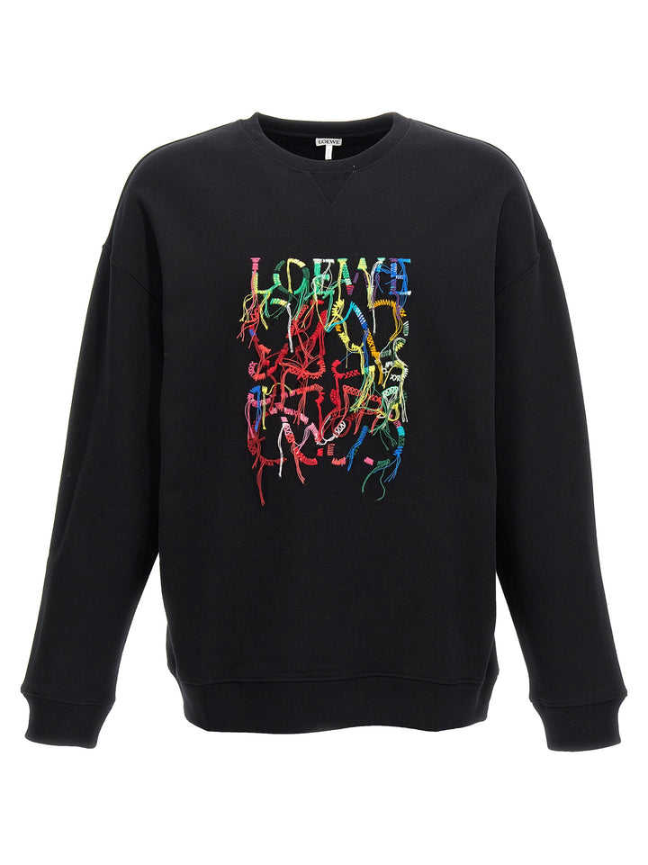 Logo Embroidery Sweatshirt Black