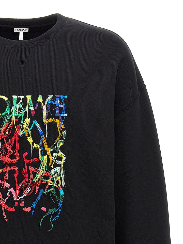 Logo Embroidery Sweatshirt Black