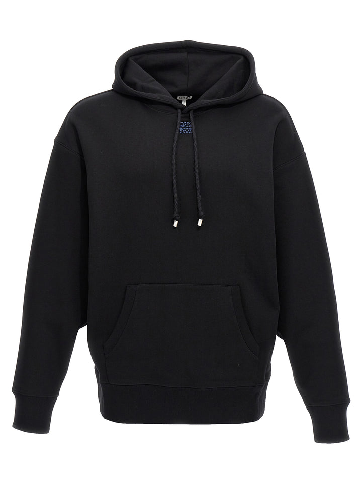 Logo Embroidery Hoodie Sweatshirt Black