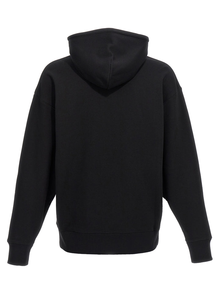 Logo Embroidery Hoodie Sweatshirt Black